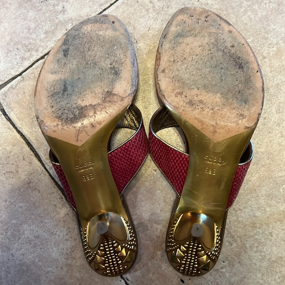 Gucci red slide sandals - Picture 4 of 8